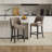Bisto Upholstered Modern Counter Height Bar Stool with Solid Wood Legs (Set of 2)-701354206