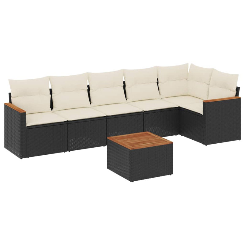 Ensemble de canapé de jardin d'extérieur noir