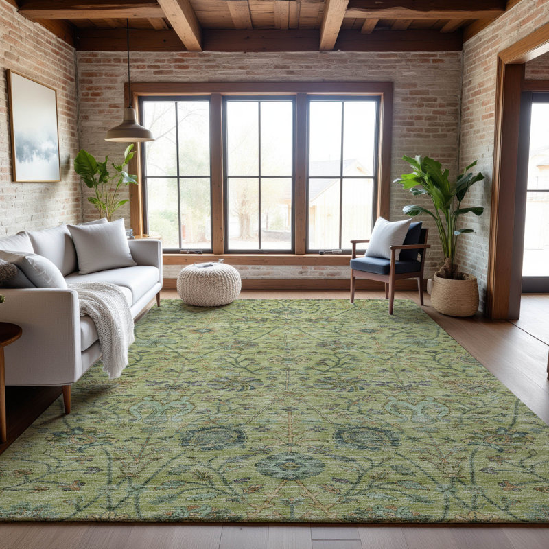 Premium Machine Washable Alexa AMF1087 Floral Rug, Rectangle 10' x 14'