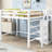 Full Size Loft Bed In White With Built-In Storage Space And Staircase - Pine Wood Frame For Bedroom Size Wardrobe & Construction-1570678786