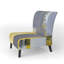 Fauteuil de chambre rembourré gris et jaune flou abstrait Mid-Century