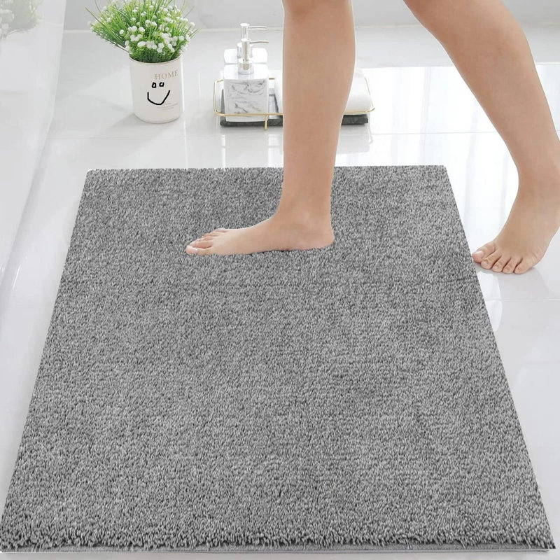Polypropylene Plastic Non-Slip Bath Mat, Single - 110cm L x 60cm W, Grey
