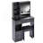 29.2" Small Space Left Drawer Desktop Vanity Table + Cushioned Stool, Extra Large Right Sliding Mirror, Multi Layer High Capacity Storage, Practical Fashionable Dresser, Suitable For Small Space-2111891731
