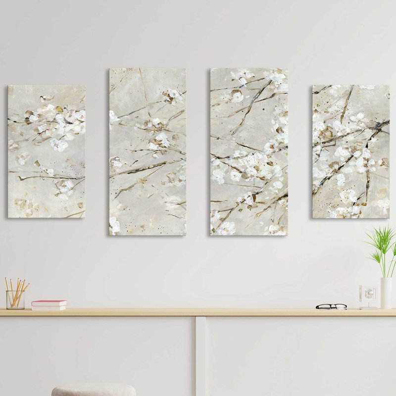 «Blossom Confetti» par Sally Swatland, reproduction sur toile tendue 4 pièces, H 30 po x l 56 po