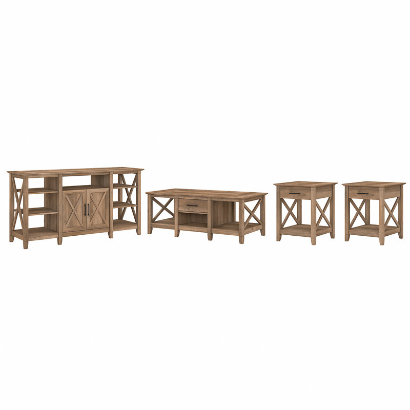 Ensemble de tables basses 4 pièces Huckins, Pin récupéré