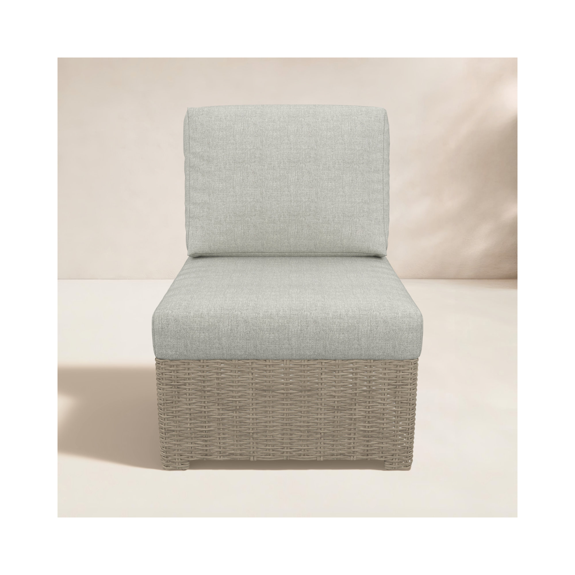 Henri Armless Middle Chair, Canvas Granite