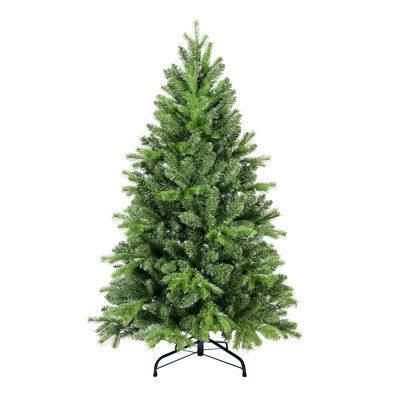 9ft Classic Christmas Tree With 2435 Pe+ Tips, Appearance, Hinged Structure For Time Setup, Stable Metal Support Full & Realistic Mixed Pe And Branch Easy Assembly, Heavy Base