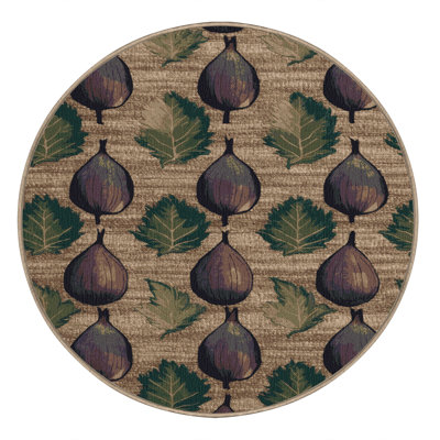 Washable Fig Brown Turkey Fruits Area Rug