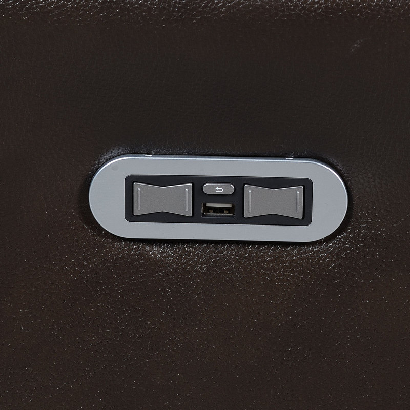 Canapé inclinable en cuir 84 po Aonghus, Marron foncé
