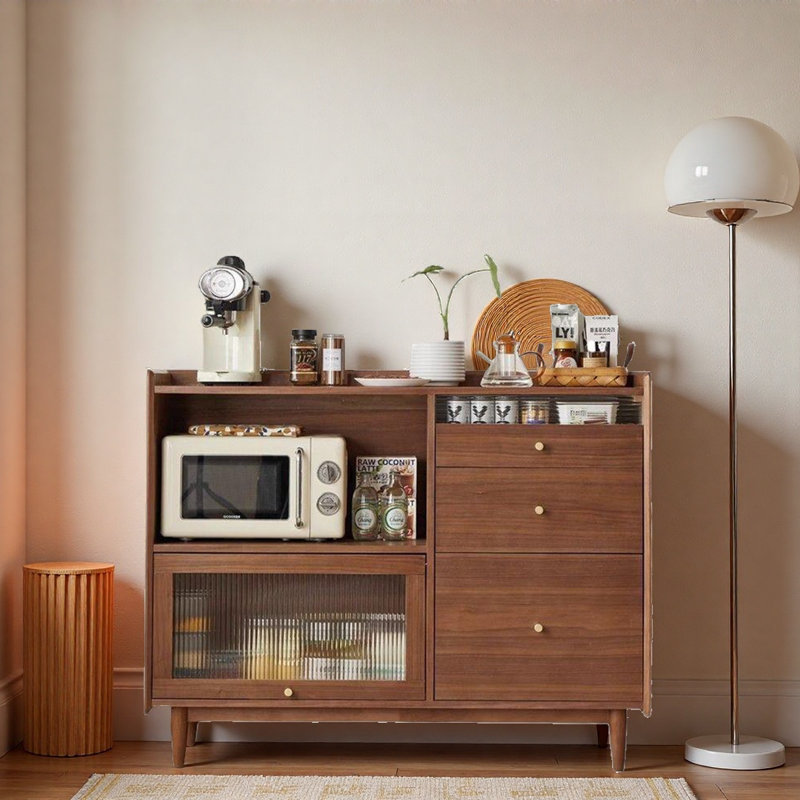 Armoire d'appoint Modern Minimalist Home, H 37,4 po x l 47,24 po x P 15,75 po, Noyer
