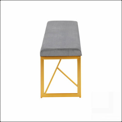 Folia Glam Metal Bench In Gold Steel