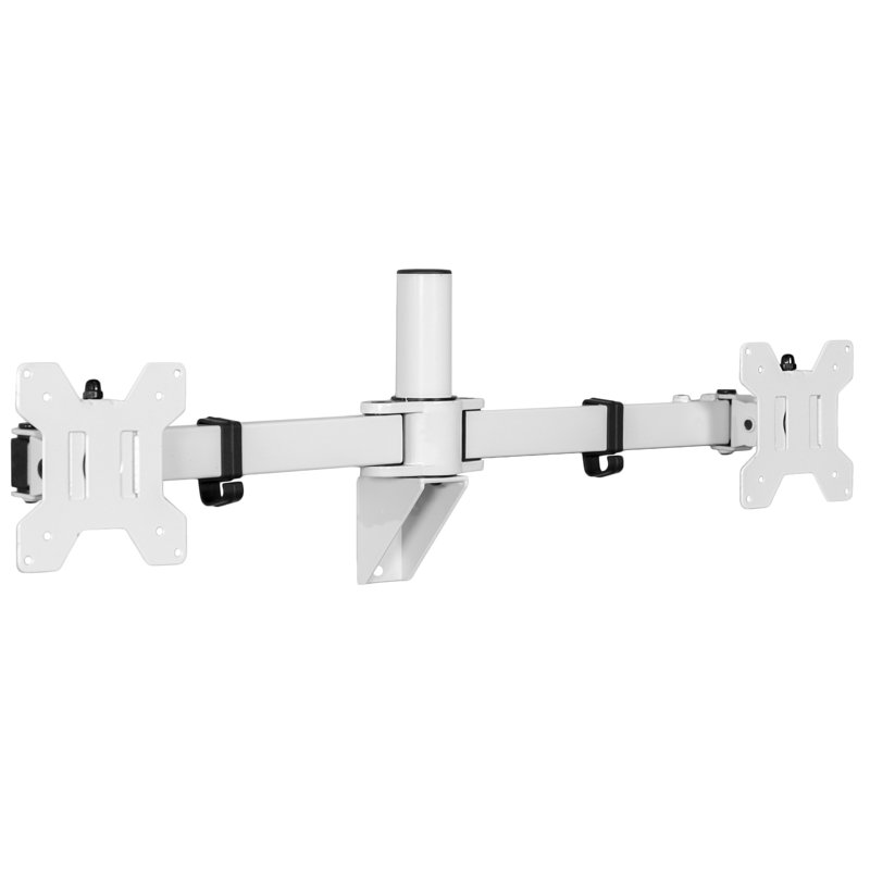 Support mural télescopique VIVO pour deux écrans ultra larges (série Mount-TS38), Blanc, H 7,8 po x l 39,5 po x P 2,5 po