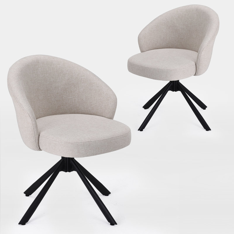 Chaises d'appoint pivotantes modernes, ensemble de salle à manger rembourré en métal, style maison