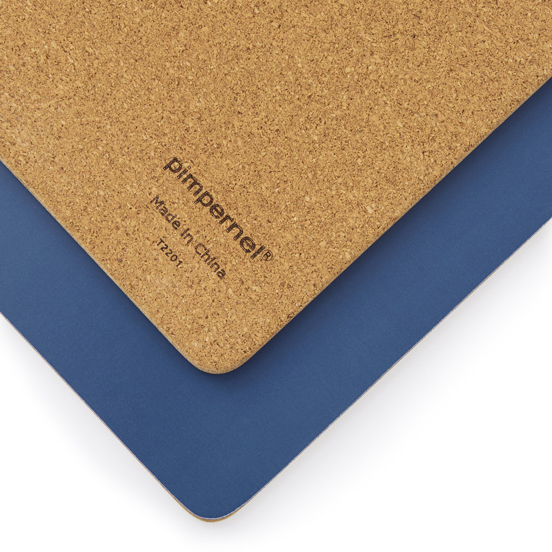 Pimpernel Wood Solid Colour Rectangle Placemat, Harbour Blue