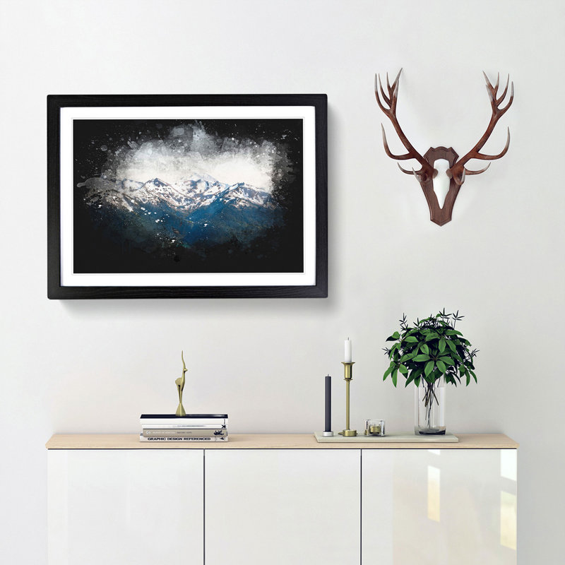 Hidden Lake in Whistler Canada - Picture Frame Graphic Art Print, 62cm H x 87cm W x 2cm D, Black Framed