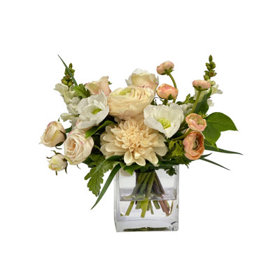 MIX FLORAL IN CUBE VASE