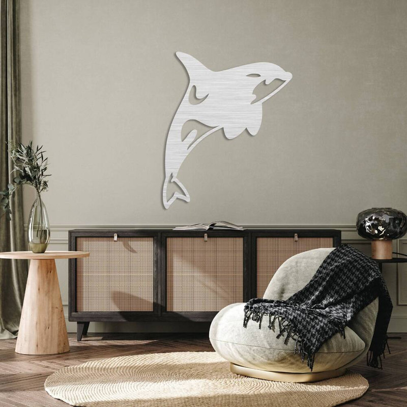 Orque en métal Orca, H 19 po x l 23 po x P 0,12 po, Noir