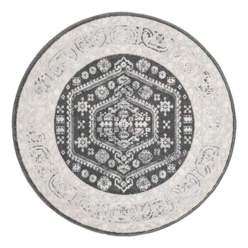 Akins Oriental Indoor Rug, Round 5'