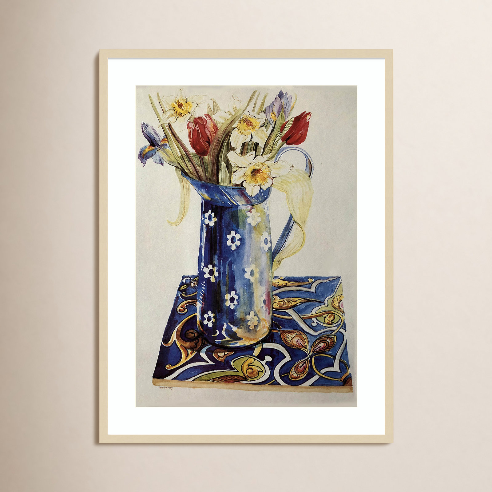 Tulips Print by Joan Thewsey, Brown, 41" H x 31" W