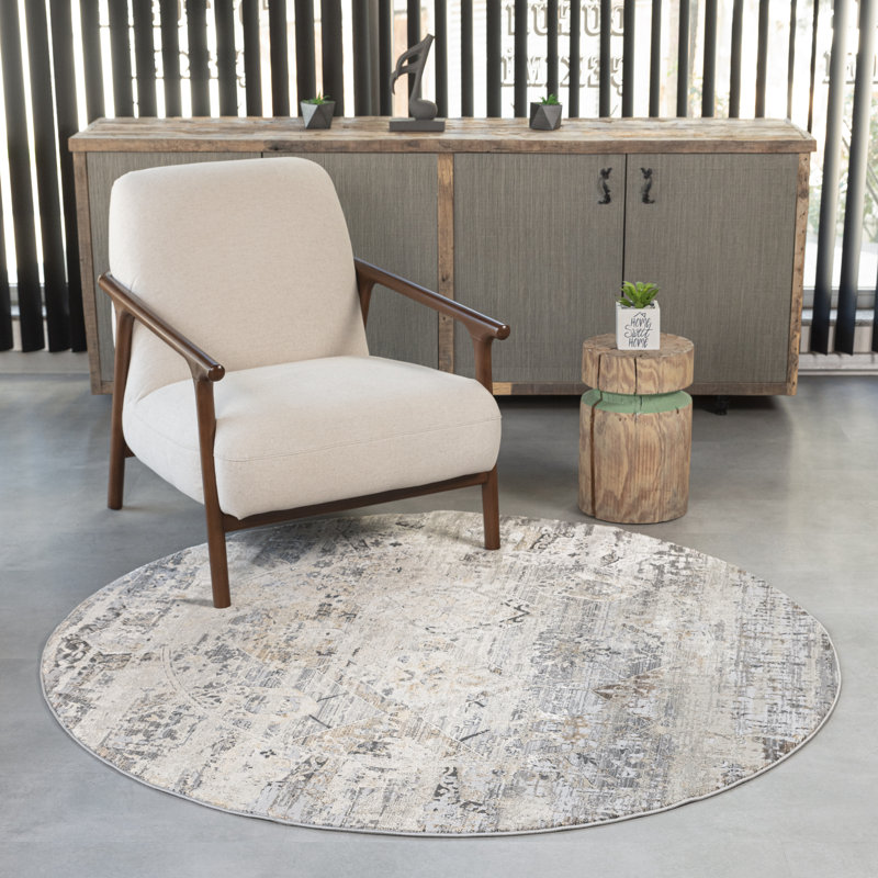 Juanne Abstract Indoor Rug, Round 7'10"
