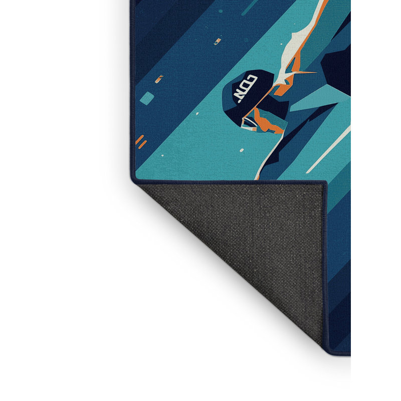 Tapis bleu moelleux moelleux et moelleux de style nageur style Freestyle, 8 x 12