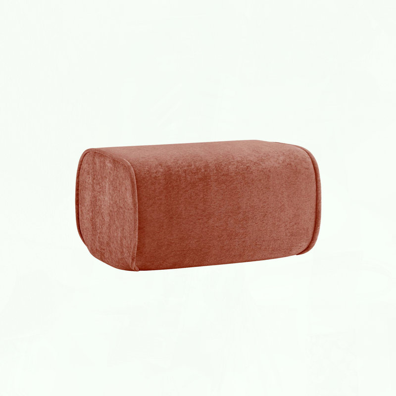 Harrison Ottoman with Premium Velvet and No-Assembly, Red