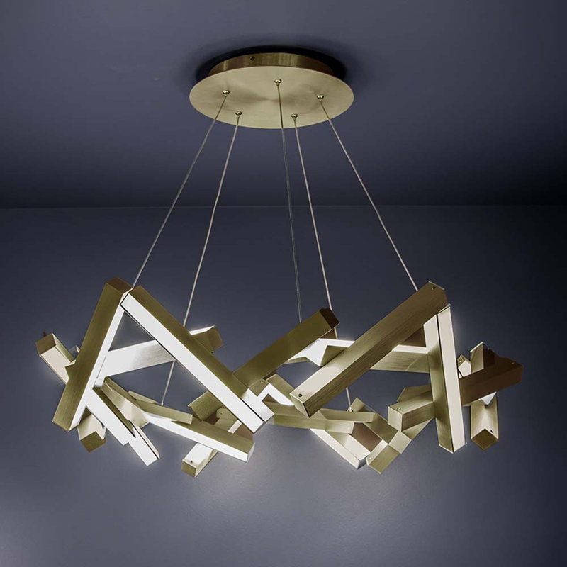 Chaos 21 - Light LED Chandelier, Aged Brass