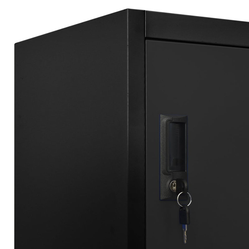 Casier Cheyene, Avec 18 casiers, Noir, noir, noir, noir