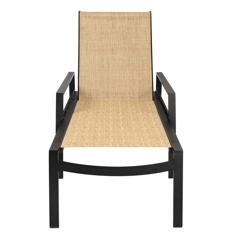 Adjustable Chaise Lounge With Arms, Oyster, Augustine Alloy