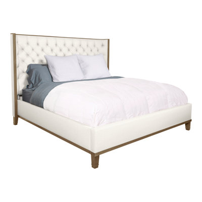Michael Weiss Upholstered Maple Wingback Bed
