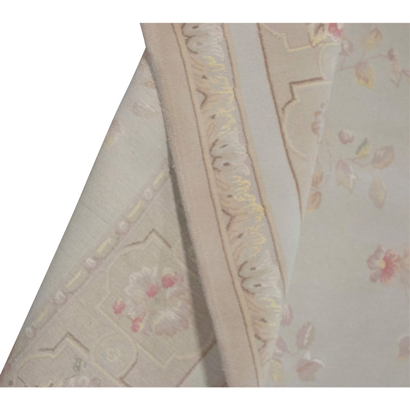 Hand Knotted Oriental Area Rug in Beige