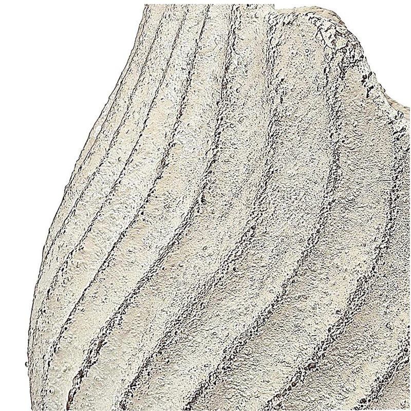 Pot à fleurs 11,5x7x7 "sable et ciment Nautilus avec finition texturée beige