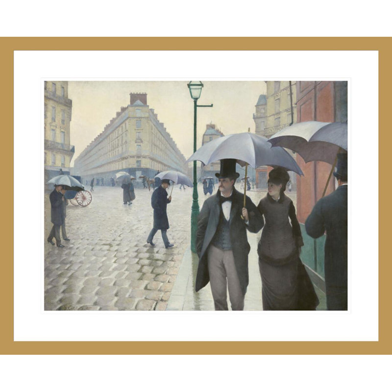 «Paris Street in Rainy Weather» par Gustave Caillebotte - Estampe numérique encadrée, H 23,5 po x l 28,94 po