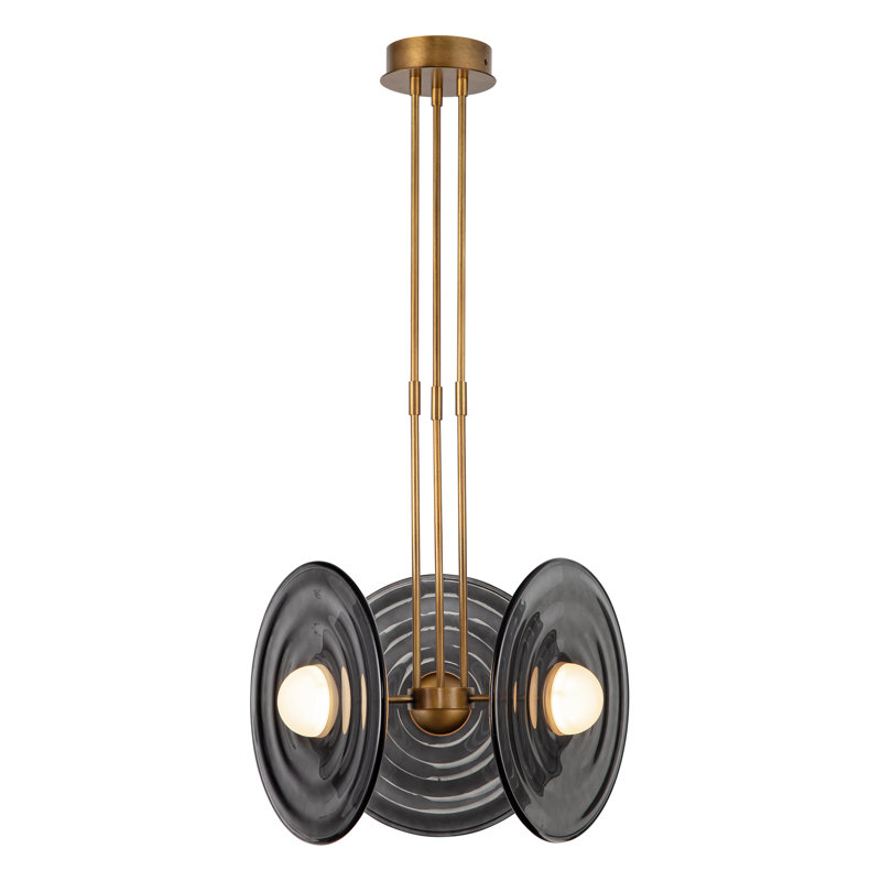 Harbour 3 - Light Pendant, Glossy Opal, Vintage Brass