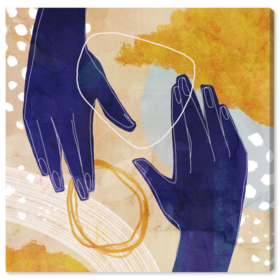 Abstrait art moderne sur toile bleue moderne et contemporaine
