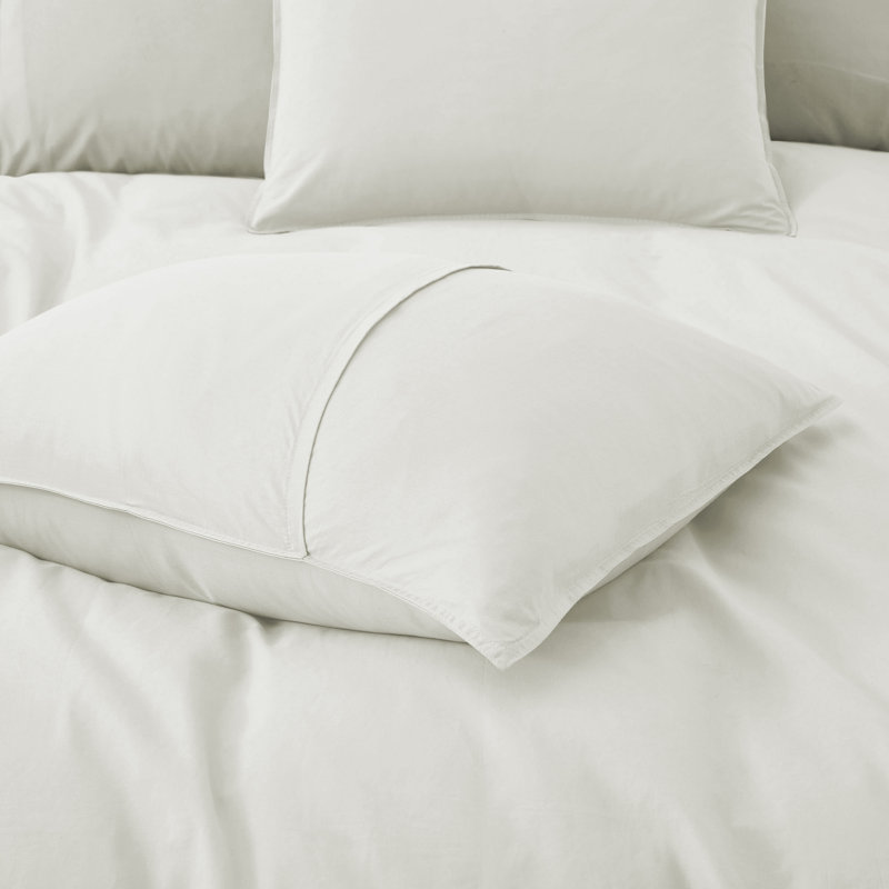 Cotton Duvet Cover Set, Queen Duvet Cover + 2 Pillowcases, White