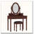 Vintage Vanity Desk Set with Adjustable Mirror and 5 Drawers