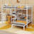 Full Over Twin Metal Bunk Bed With Built-In Desk-117570990