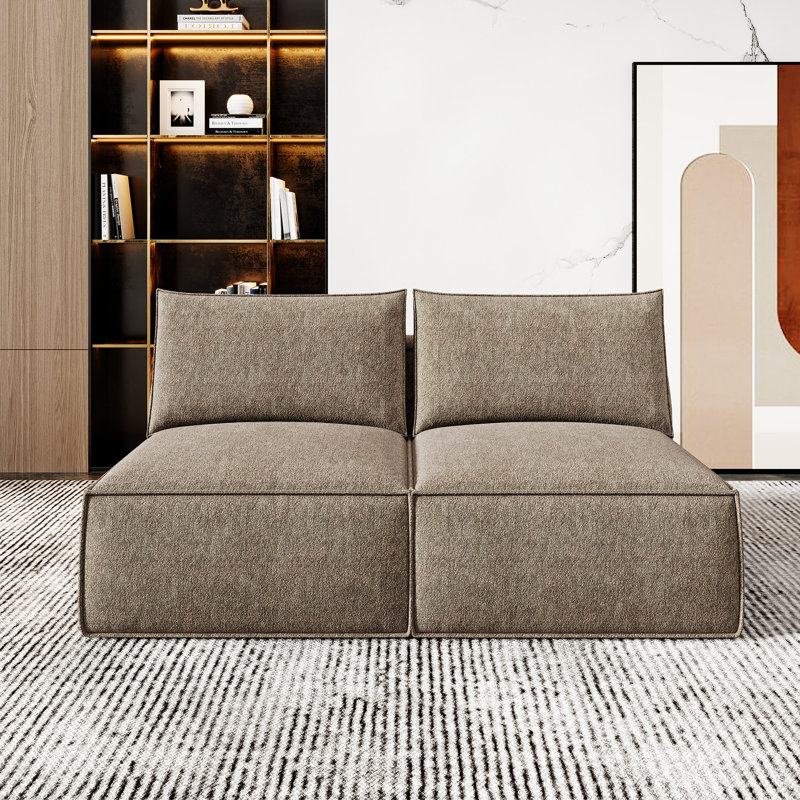 Canapé modulaire en chenille Boneless, Café