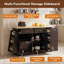 Armoire de rangement moderne et multifonctionnelle avec îlot de cuisine avec rangement pour poubelle, armoire à porte coulissante et support à épices à 3 niveaux-1828049625