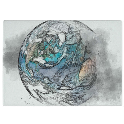 Tempered Glass Our Planet Earth Chopping Board
