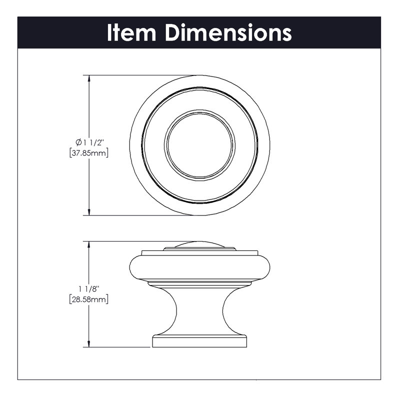 1-1/2 Diameter Mushroom Knob