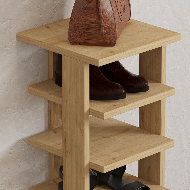 8 Pairs Shoe Storage Cabinet, Sapphire Oak