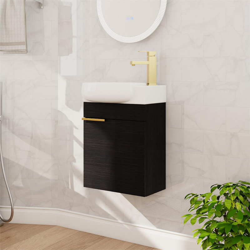 Meuble-lavabo simple avec plateau en céramique 16,82 po Yeleni