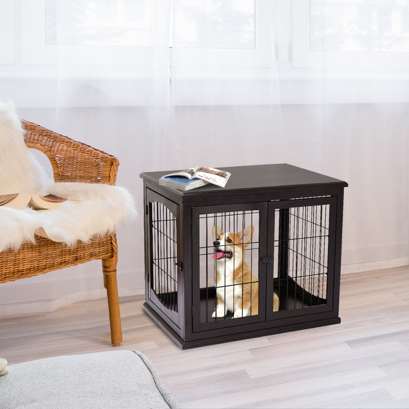 Meuble-cage pour chien, Brun foncé