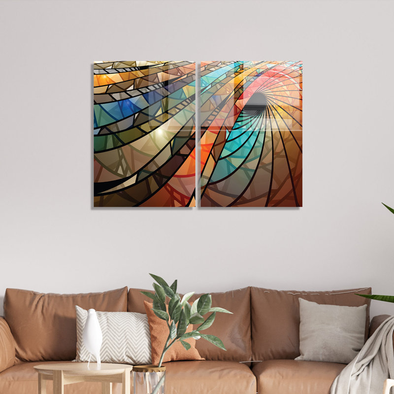 2 Piece No Frame Print on Glass, 50cm H x 70cm W x 0.4cm D