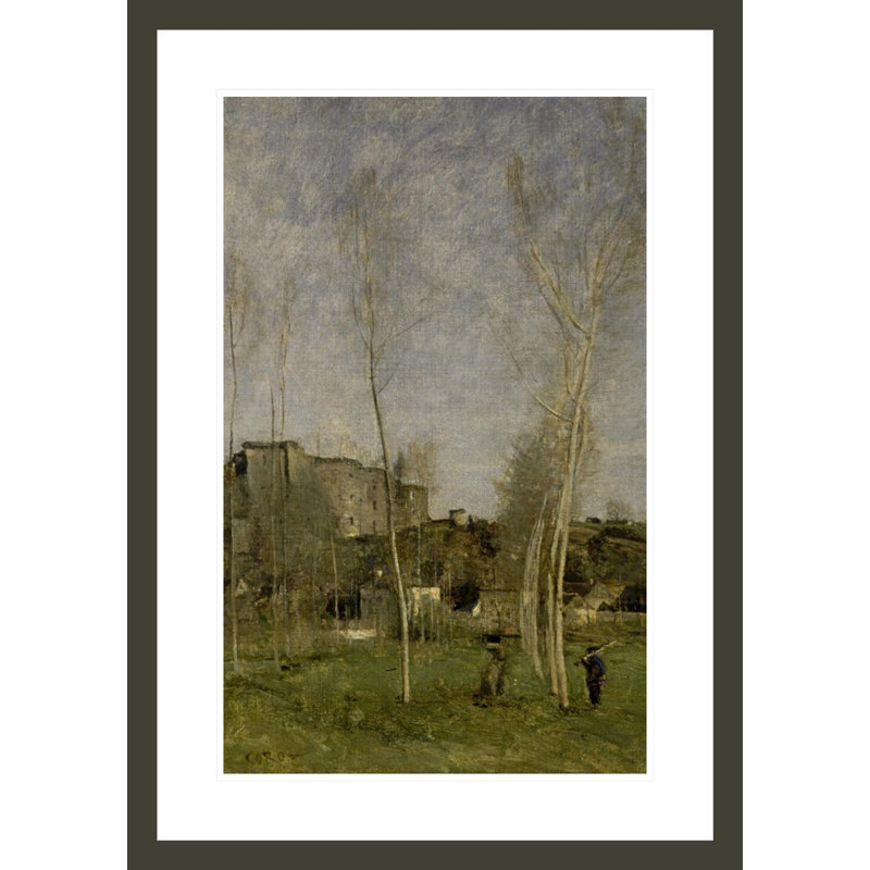 «The Glacis of a Ruined Castle-Fort» par Jean-Baptiste-Camille Corot, impression giclée encadrée, H 29,5 po x l 20,87 po