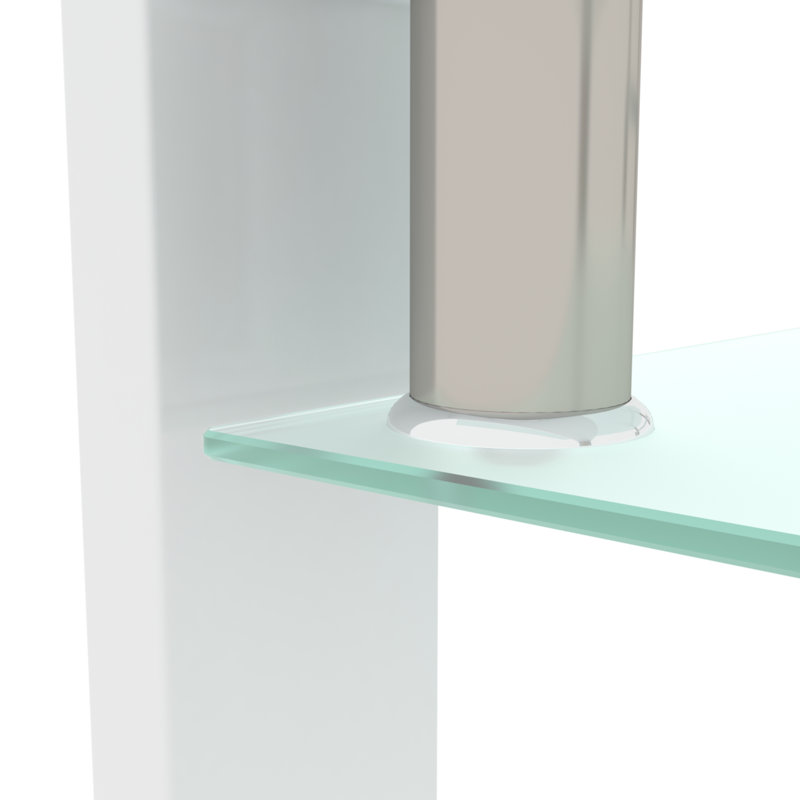 Rectangular Clear Glass Outdoor Coffee Table with White Wooden Legs