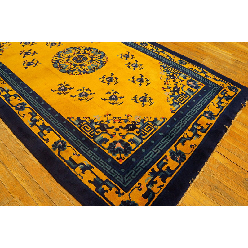 Antique Peking Hallway Runner Wool Gold Rug