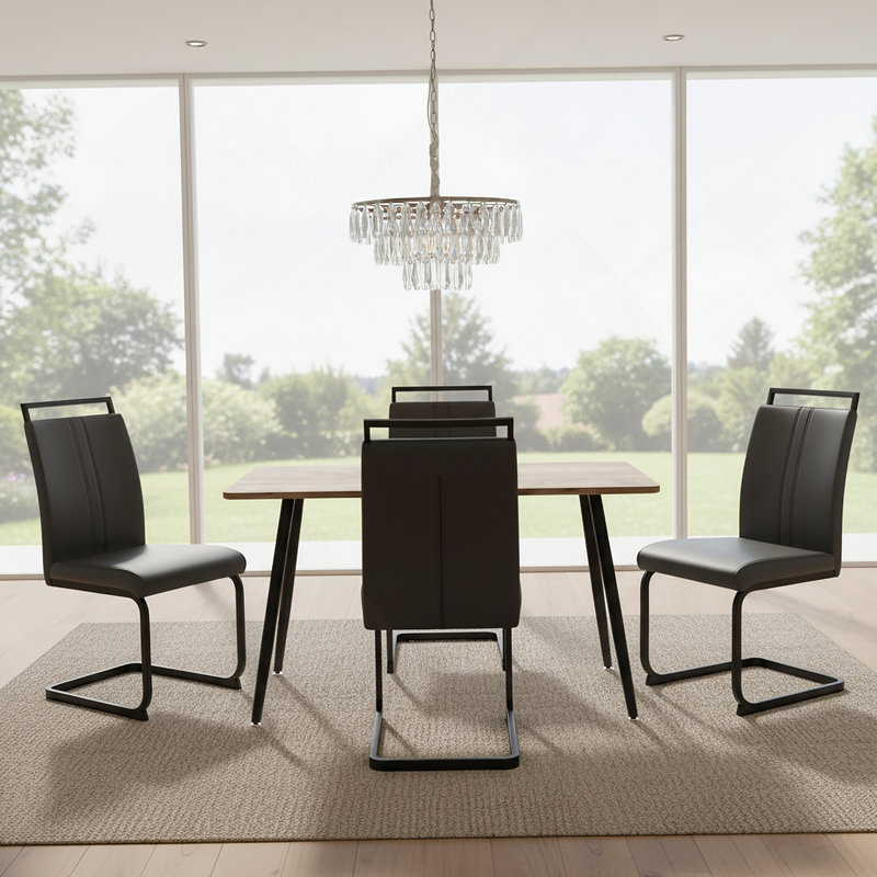 Table de salle à manger avec 4 chaises sans accoudoirs pour la maison et la cuisine